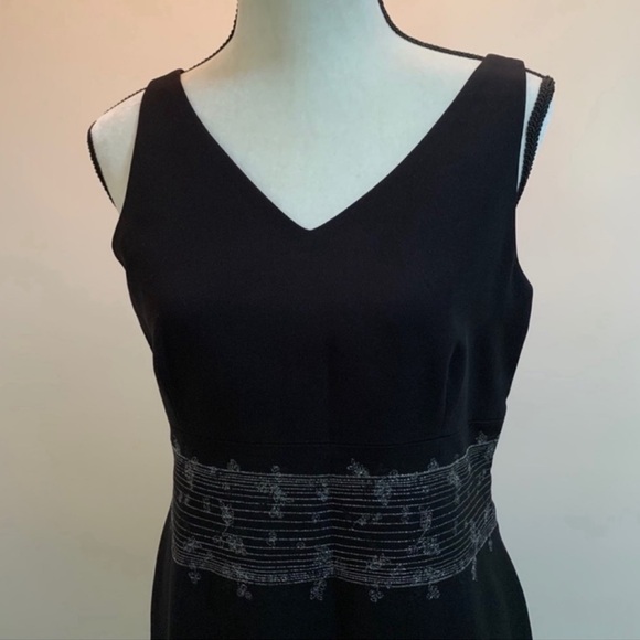 VINTAGE CASUAL CORNER BLACK EVENING DRESS SIZE 10 - Picture 5 of 14